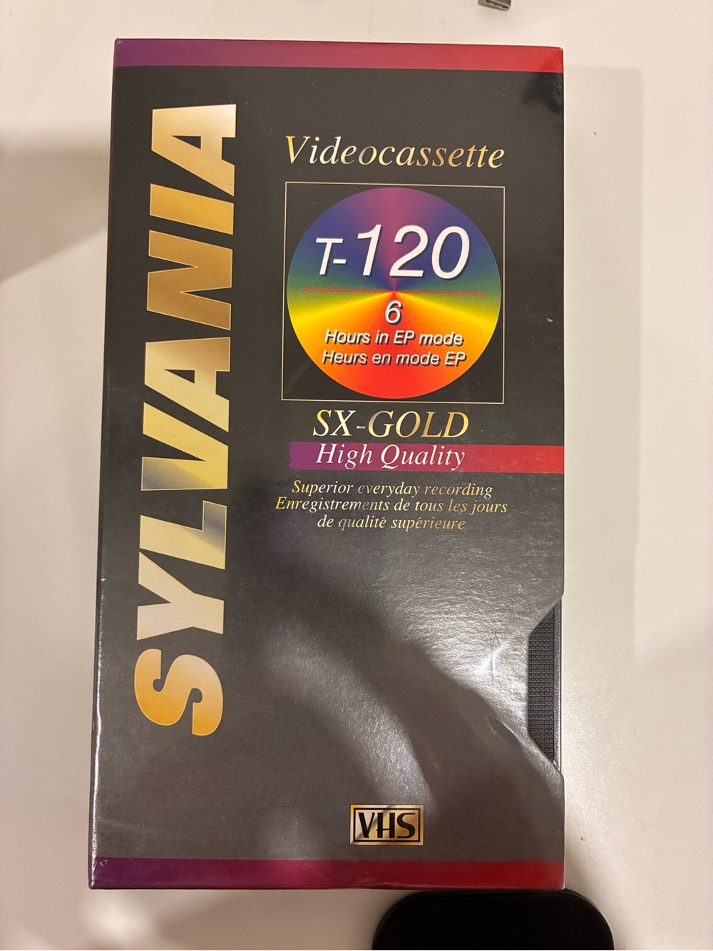 SYLVANIA T-120 SX-GOLD VHS Videocassette - Black and Gold